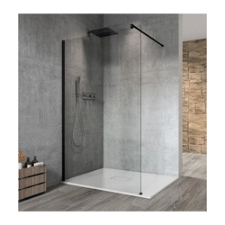 Gelco Vario Black one-piece shower screen for wall installation, clear glass, 800 mm, GX1280GX1014