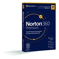 NORTON 360 PREMIUM 75GB +VPN 1 USER FOR 10 DEVICE ON 1 YEAR- ELECTRONIC LICENSE
