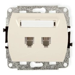 Data communication connection box copper (twisted pair) Karlik 1GT-2 Beige IP20