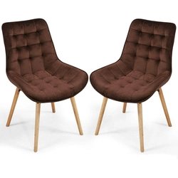 Een set eetkamerstoelen, bruin,2 stuks