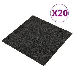Carpet floor tiles, 20 pieces, 5 m², black