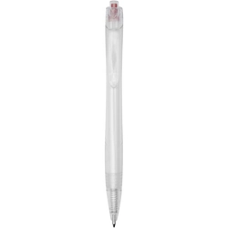 Honua Recycled PET Ballpoint Pen - Red with Frost Effect / Transparent Colorless