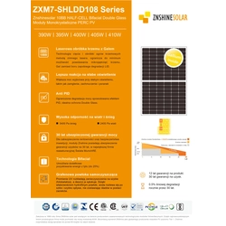 Panel ZNSHINE ZXM7-SHLDD108-405/M Bifacial Panels