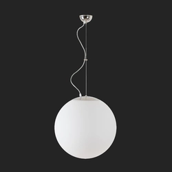 Pendant luminaire Osmont LED not exchangeable Stainless steel Chrome Plastic, opal AC