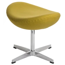 Egg footstool yellow light cashmere 44 Premium