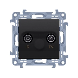 Eindaansluiting R-TV-antenne, gescheiden (module), 1x ingang: 5-862 MHz, matzwart, SIMON10