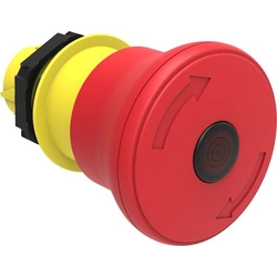 El botón Lovato Electric Safety se acciona en rojo mediante rotación con retroiluminación (LPCBL6644)