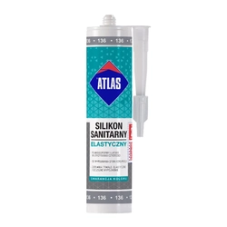 Elastīgs sanitārais silikons Atlas balts 280 ml 001