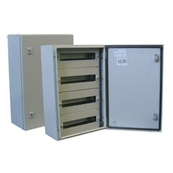 Electrical switchboard 600x400x200mm 60 modules cabinet cabinet modular metal cabinet 4 rows x 15 modules IP66 apparently with DIN rail plates for counterpanel mounting mounting plate