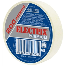 ELECTRIX tape 200 premium, hvid 19 mmx 18 m