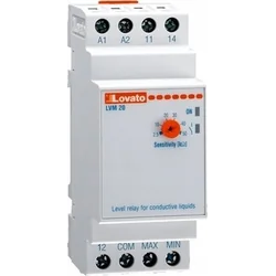 Elektrické relé na monitorovanie hladiny kvapalín Lovato 1P 2,5-50kOhm 220-240V AC LVM20A240