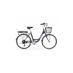 Električno kolo Hecht Prime Blue z aluminijastim podvozjem, prestavno ročico Shimano, baterijo 36 v