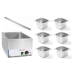 Elektrinis Buffet Bain Marie padalintas į 6 Hendi konteinerius 238905