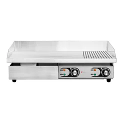 Elektrische grillplaat | 2/3 glad 1/3 gegroefd | verstelbaar | 2,2 + 2,2 kW | 730x470x250 mm | RQEG820-2