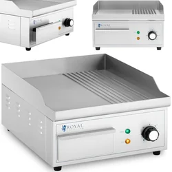 Elektrisk grill, glat, rillet grillplade 360 x 380 mm 2000 W