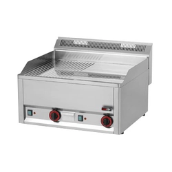 Elektrisk grillplade 65 cm | rillet/glat | krom | Redfox FTHRC-60EL