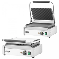 Elektrisk kontaktgrill Panini glat bund med ribbet top 34x23 Hendi 263662