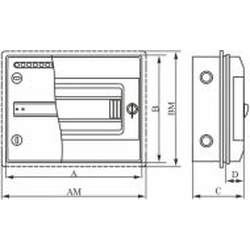 Elektro-Plast Modularna stikalna naprava 1x8 podometna IP65.RHp-8/Z s ključavnico (36.809)