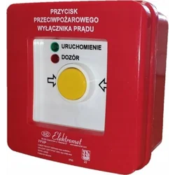 Elektromet Przycisk ppoż. n/t 2 tory prądowe 12A R-Z samoczynny diody czerw/ziel 24VDC/24V DC PPWP-1s A/1 901400