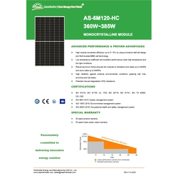 Ηλιακή μονάδα Amerisolar AS-M120-HC 385W