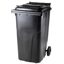 Emmercontainer voor afval en huisvuil CERTIFICATEN Europlast Oostenrijk - zwart 240L