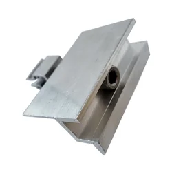 End clamp with click system (silver, untreated), 40mm