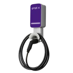 Enel-X JuiceBox 2.01 3 carregador EV fase 22 kW (5m cabo + painel frontal roxo)