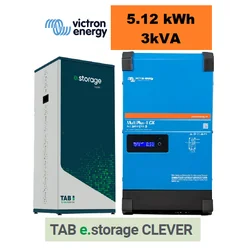 Energiopbevaring TABLE CLEVER 3kVA/5.12 kWh TIL/FRA-NETKLAR SYSTEM TIL HJEM OG ERHVERV