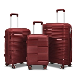 Ensemble valise de voyage 3szt Barut Red ABS 4 roues 360° poignée télescopique