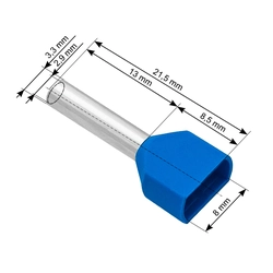 Eristetty liitinholkki 2x2,5/13 100 Kpl