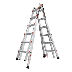 Escalera Profesional de Aluminio Little Giant Ladder Systems 4 x 6 Peldaños - Nivelador M26, 5 en 1 Patas niveladoras