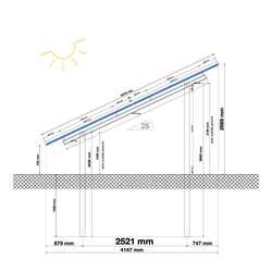 Estrutura de suporte 1000 painéis fotovoltaicos kW 550 c