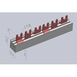 Eti-Polam Anslutningsskena IZ12/1F/54 1P 80A 12mm2 spade 54 002921026