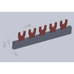 Eti-Polam Connecting rail IZ10/3F/54 3P 63A 10mm2 spade 54 002921141