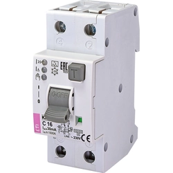 Eti-Polam Disyuntor de corriente residual 1+N 16A C 30mA tipo A KZS-2M2p EDI A (002172416)