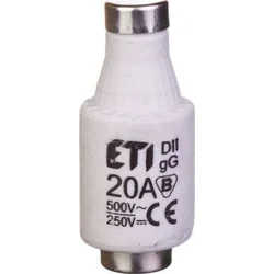 Eti-Polam drošinātāju saite 20A DII gG / BiWtz 500V AC/ 250V DC E27 002312406 /5szt./