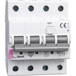 Eti-Polam Залишковий автоматичний вимикач надструму 4P 25A B 0,03A AC тип KZS-4M 002174006