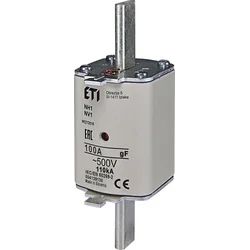 Etipo ETI Polam säkringsinsats NH1/WT-1 004139130 gF 100A 500V G industriell snabb