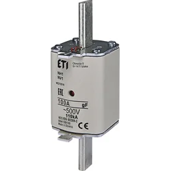 Etipo ETI Polam varovalni vložek NH1/WT-1 004139130 gF 100A 500V G industrijsko hitro