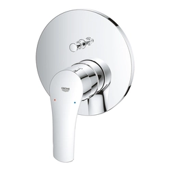 Eurosmart single-lever mixer for two water outlets, chrome, flush-mounted wall mounting, ceramic cartridge 46 mm, metal rosette, metal