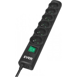 Ever Optima surge protection power strip 6 sockets 5 m black (T/LZ08-OPT050/0000)