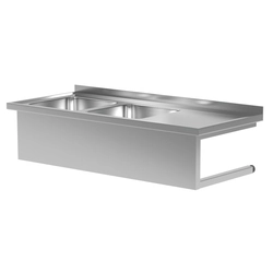 Évier Gastronomique En Inox, Suspendu 2-Kom 110x60 Principal 30 Polgast 221116-Wi