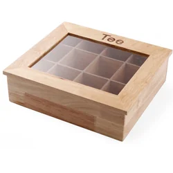 Expositor de caja de té de madera 30x28cm - Hendi 456514