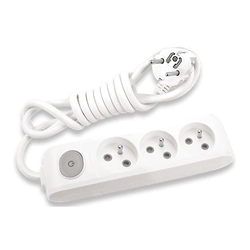 Extension cable 3 sockets with grounding, contact shutters and switch 3x1,5mm2 2m Panasonic X-tendia