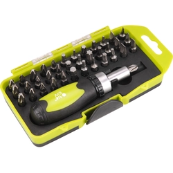 ratchet screwdriver with tips, set of 38, EXTOL CRAFT 53092