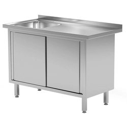 A table with a single-chamber sink, a cabinet with a sliding door 800x600x850mm