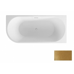 Besco Zoya Glam bathtub, gold, prawa150x75cm, chrome overflow