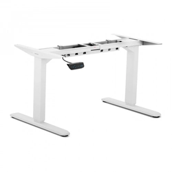Electrically adjustable desk frame, white