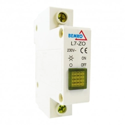 Indicator light for distribution board Bemko A15-L7-ZO Yellow Glow lamp AC IP20