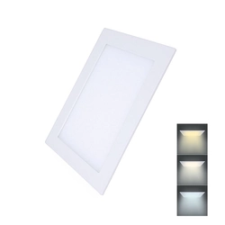 Solight LED mini panel CCT, ceiling, 18W, 1530lm, 3000K, 4000K, 6000K, square, WD143